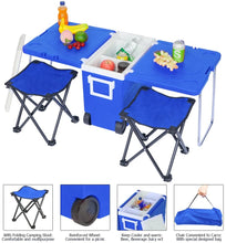Load image into Gallery viewer, Rolling Cooler with 2 Stools and Foldable Table - shop.beachguide.com
