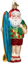 Load image into Gallery viewer, Blown Glass Surfer Santa Ornament - shop.beachguide.com
