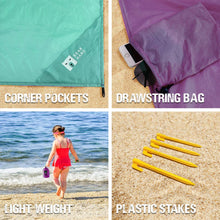 Load image into Gallery viewer, Bearhard Beach Blanket, Large 79&quot;x79&quot; Sandproof - shop.beachguide.com
