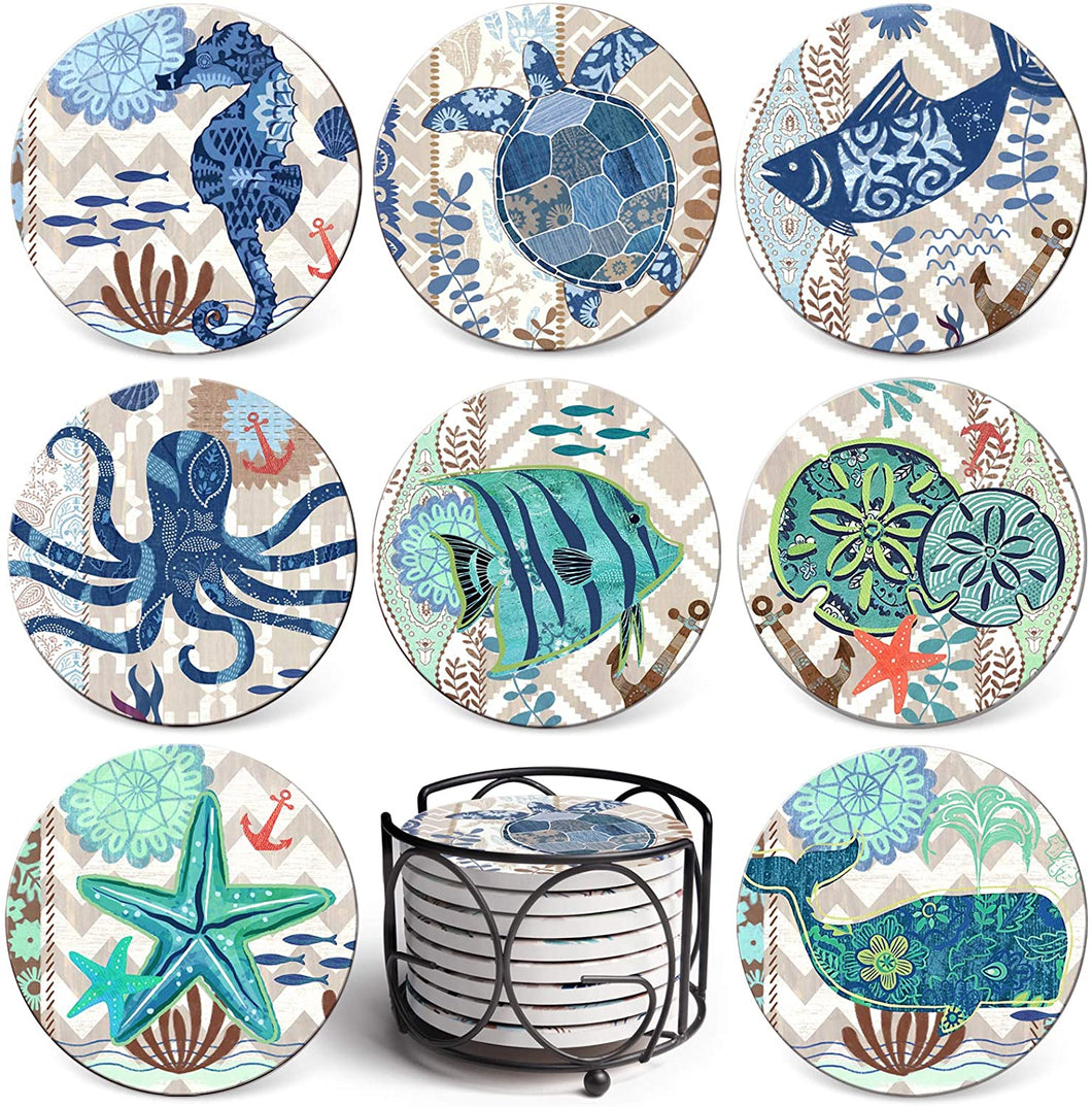Absorbing Stone Coasters, Set of 8 - shop.beachguide.com