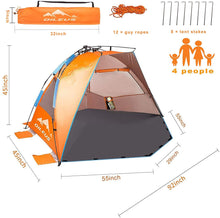 Load image into Gallery viewer, Oileus X-Large 4 Person Beach Tent - shop.beachguide.com

