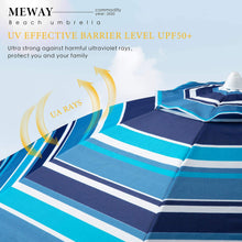 Load image into Gallery viewer, MEWAY 6.5ft Beach Umbrella with Sand Anchor &amp; Tilt Mechanism - shop.beachguide.com
