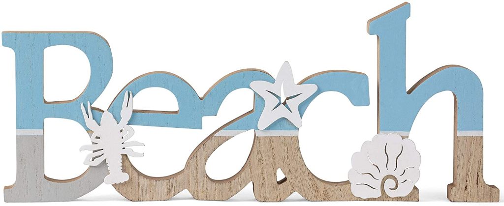 Wooden Beach Sign