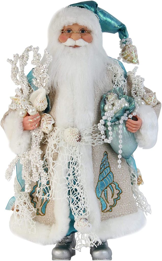 16" Inch Aquamarine Santa Claus